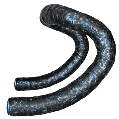 Imagen de Supacaz Cinta de barra Longitud: 2200 mm Super Sticky Kush Splat Refractor azul + tapones Ano Blue