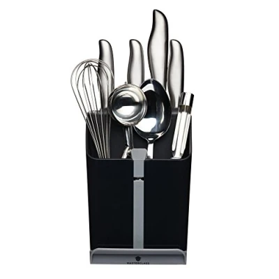 Imagen de Masterclass Saving Smart Space Taco y Utensilio Todo en 1 con Afilador de Cuchillos Cerámica, Negro/Gris, Plástico, 15,3 x 14,5 20,5 cm