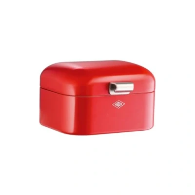 Imagen de WESCO Panera Mini Grandy en color rojo, chapa de acero pulverizada, orificios ventilación y mango estable