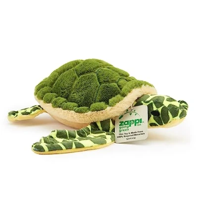 Imagen de Zappi Co Peluche 100% Reciclado de Tortuga Marina (33cm Ancho) Suave, Mullido, ecológico, colección Animales para recién Nacidos Primer Hijo