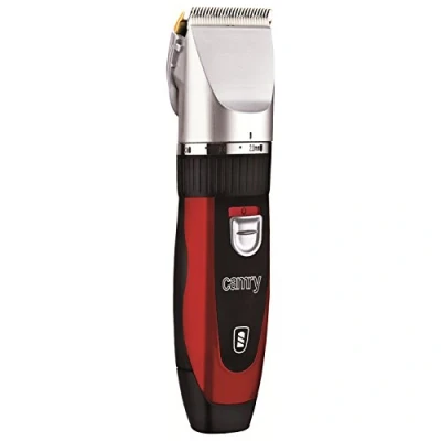 Imagen de Camry CR 2821 Cortapelos para Mascotas, Perros, Gatos, Profesional, cabezal titanio, cuhillas cerámicas, inalámbrica 2 x bateria recargable, bajo Ruido y Vibración, 4 Peines Pelo Rizado, Ondulado, Largo de Animales, 35W