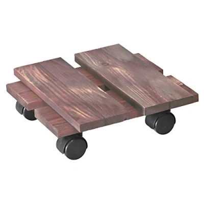 Imagen de WAGNER Soporte con Ruedas para Plantas Loft Shabby Chic 28 x 8 cm I Interiores Carro Retro Estilo campestre de Madera Maciza FSC®, aserrada, Malva Capacidad Carga 100kg 20085801