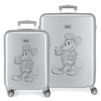 Imagen de Disney Mickey 100 Juego de maletas Gris 55/68 cms Rígida ABS Cierre combinación lateral 104L 6 kgs 4 Ruedas dobles Equipaje Mano