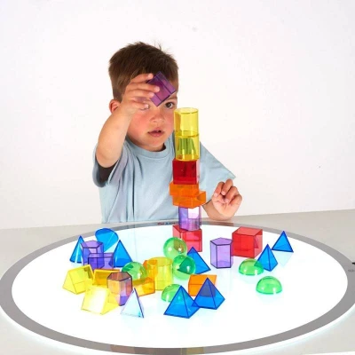 Imagen de Formas geométricas translúcidas 3D (36 Piezas)