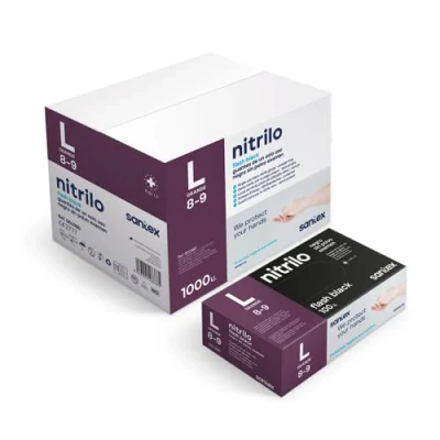 Imagen de Guante nitrilo s/polvo negro santex t/grande g