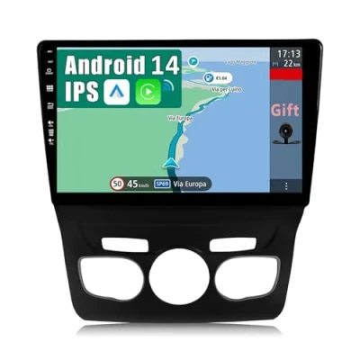Imagen de YUNTX [2GB+32GB] Android 13 Autoradio con navi para Citroen C4 C4L DS4 (2013 2017) [Incorporado CarPlay/Android Auto/GPS] IPS 10.1 Pulgada Pantalla Dab/Bluetooth 5.0/Control del Volante/MirrorLink