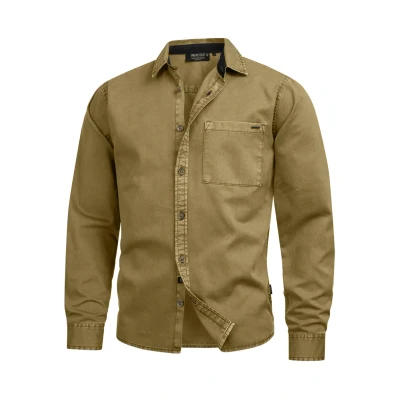 Imagen de Indicode Jeans Langarm Inbroidy Camisa, Hombre, Talla: Small, Capers