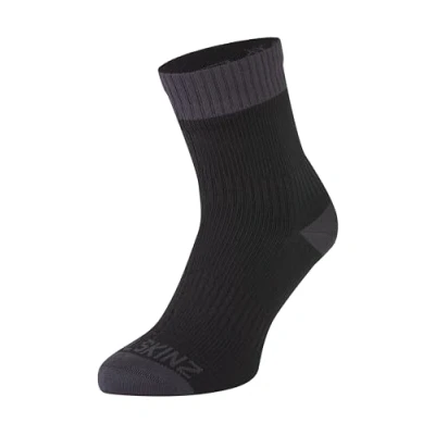 Imagen de SealSkinz calcetín Impermeable hasta el Tobillo para Clima cálido Negro/Gris, S Unisex Adultos