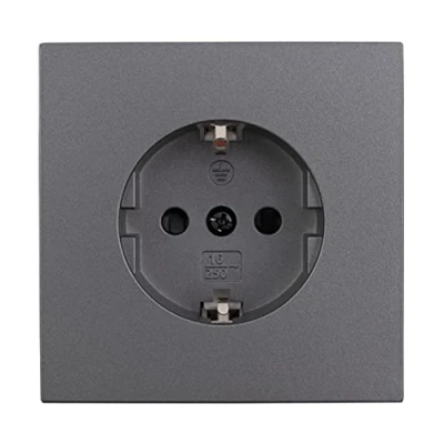 Imagen de MC POWER Enchufe con protección de contacto SHALLOW 250 V /16 A, conexión pinza, antracita, mate