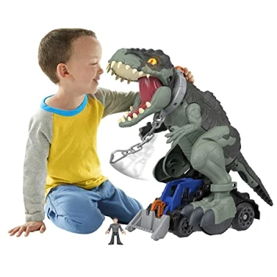 Imagen de Imaginext Jurassic World Dinosaurio desenjaulado, Figura Grande de Juguete articulada con Luces, Regalo para niños +3 años (Mattel GWT22)