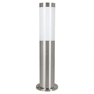 Imagen de Eglo Helsinki Lámpara de sendero para exterior 1 foco, luz acero inoxidable y plástico, plateada, blanca, casquillo: E27, IP44