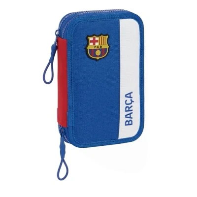 Imagen de Safta F.C. Barcelona 2ª EQUIPACIÓN Estuche Escolar Niño, con Color es, 28 Útiles Incluidos, Ideal para Niños de 5 a 14 Años, Cómodo y Versátil, 12.5x4x19.5 cm, Azul Granate