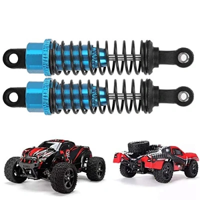 Imagen de Drfeify 2 UNIDS 1/16 Control Remoto Amortiguador de Metal Coche para 1:16 RC 70mm Azul
