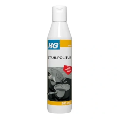 Imagen de HG Pulidor de acero inoxidable para encimeras, ollas y utensilios cocina inoxidable, limpia, brilla protege la placa 250 ml