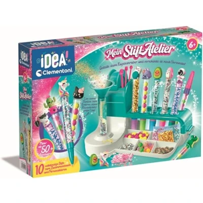 Imagen de Clementoni Idea Taller de bolígrafo con más 50 accesorios Juguetes creativos, manualidades, personalizado, set regalo para niños a partir 5 años, 59415