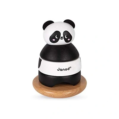Imagen de Janod Tentetieso Panda de Madera Maciza Juguete Estímulo para Manipular y Encajar Pintura al Agua A partir 1 Año, J08188
