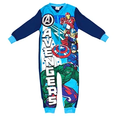 Imagen de Mono de forro polar para niños Marvel Avengers todo en uno, multicolor, 5 6 Years