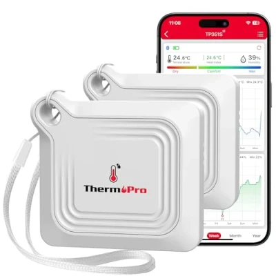 Imagen de ThermoPro Higrómetro Bluetooth 80M Termómetro Interior Humedad Digital de Habitación con APP Exportación Datos y Almacenamiento para Hogar Bodega Invernadero Oficina 2
