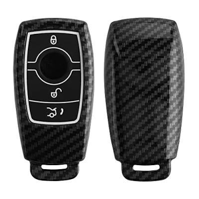 Imagen de kwmobile Funda para Llave de Coche Compatible con Mercedes Benz Smart Key (Solo Keyless) Carcasa plástico Duro Silicona Carbono
