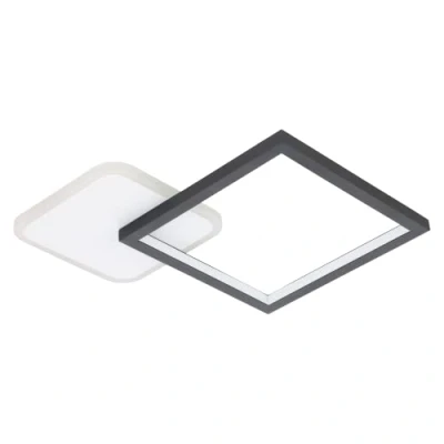 Imagen de EGLO Lámpara LED de techo Gafares, aluminio negro 33 cm control remoto CCT