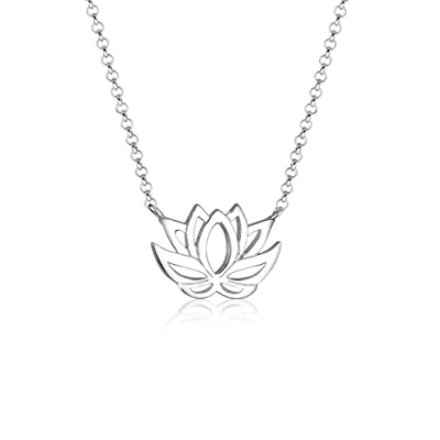 Imagen de Elli Lotus Flower Collar silvercoloured, Mujer, Talla: 45, Silver coloured