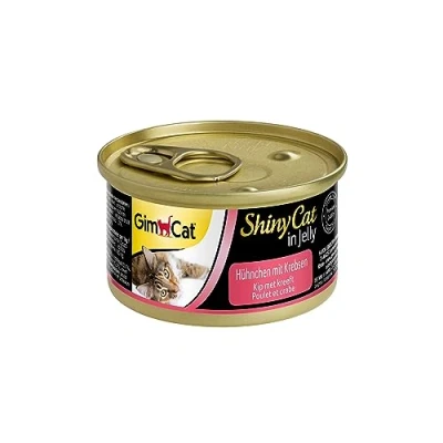 Imagen de GimCat ShinyCat in Jelly, pollo con cangrejo Alimento húmedo para gatos, carne y taurina 24 latas (24 x 70 g)