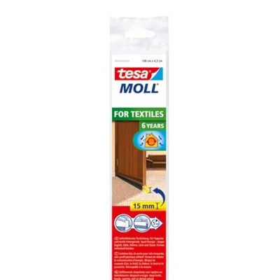 Imagen de Barra bajo puerta de PVC cepillo para moquetas tesamoll, 1 m x 43 mm, color marrón