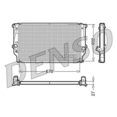 Imagen de DENSO DRM50025 Radiador, refrigeración del motor Aluminio 670 402 27 TOYOTA: RAV4 III SUV