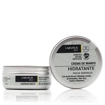 Imagen de Crema de Manos Hidratante 50ml. Conn Caléndula, Aceite Almendras, Aloe Vera, Karité y Vitamina E. Piel Sensible. Para Secas Agrietadas. Calma e Hidrata. Uñas.