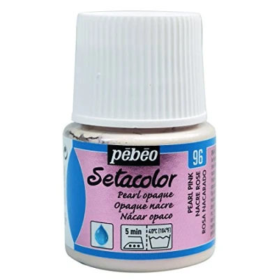 Imagen de Pebeo Setacolor Pintura para Tejidos y Telas opacos Alta Cobertura Efecto Perlado Frasco 45 ml, Perla Rosa