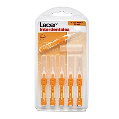 Imagen de INTERPROXIMAL Cepillo Interdental Recto Extrafino Suave 6 Unidades, Mango Bimaterial y Antideslizante, Cuello Flexible, Máxima Eficacia, Filamentos Tynex, Previene Elimina la Placa Bacteriana