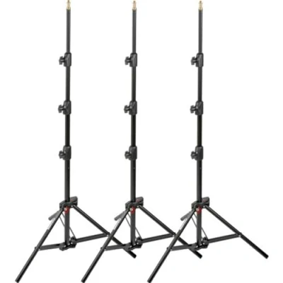 Imagen de Manfrotto 1051BAC 3 Trípode Completo, Pack de 3, Negro