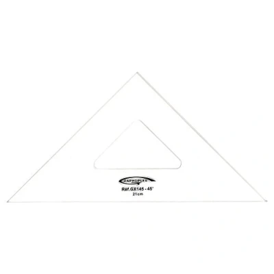 Imagen de Graphoplex ángulo de 45 3 bordes rectos 21cm Transparente