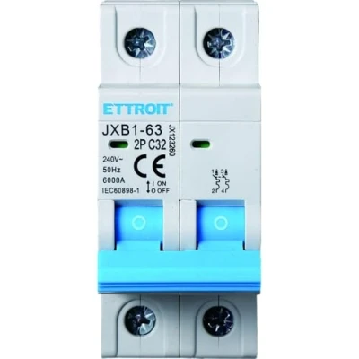 Imagen de IXTRIMA Interruptor magnetotérmico automático, 2P, 32 A, 220 V, 6 kA, bipolar MCB 2P C32