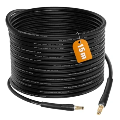 Imagen de MoPei 15M Manguera de Alta presión para Karcher Hidrolimpiadora K2 K3 K4 K5 K6 K7, H 9 Q Quick Connect con Conectores Latón KNOFER