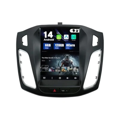 Imagen de SXAUTO [6G+128G] Android 13 IPS Autoradio para Ford Focus (2010 2014) Inalámbrica CarPlay/Android Auto LED Cámara + Mic DSP Dab Fast Boot 4G BT 360 Camera WiFi Volante 9.7 Pulgada 2 DIN