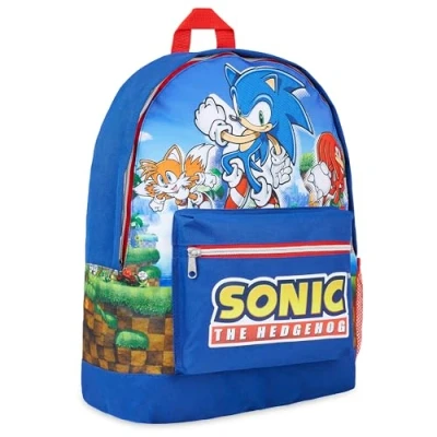 Imagen de SONIC THE HEDGEHOG Mochila Niño Niña, Mochilas Escolares para Niños, Regalos Originales, Infantil, Merchandising Oficial (Azul/Rojo, One Size)