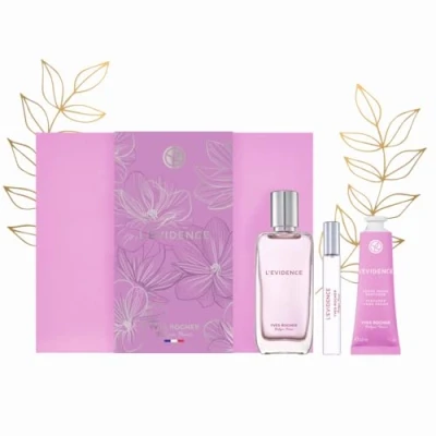 Imagen de Yves Rocher L&quot;EVIDENCE Set de Regalo para Mujer: Eau Parfum 50 ml, Crema Manos 30 ml &amp; 8ml. Una Fragancia Neo Chypré Radiante con Magnolia, Durazno y Pachuli