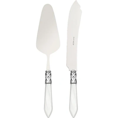 Imagen de Bugatti ALC1M N4220/21 Juego de Paleta y Cuchillo para Servir Tartas (Acero plástico ABS, 30,5 x 14 3 cm), Color Blanco