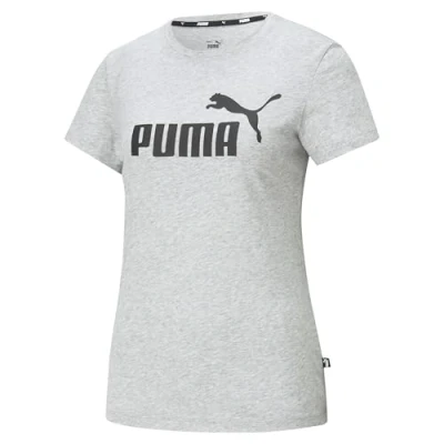Imagen de Puma Ess Logo Tee Camiseta de Deporte, Light Gray Heather, S Mujer