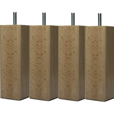 Imagen de Margot Suavidad escandinava Cuadrado Juego de 4 Patas somier, Madera, Natural, Sólo, 6 x 17 cm, Unidades
