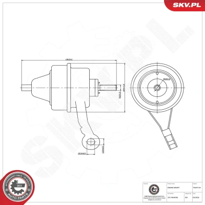 Imagen de ESEN SKV 75SKV124 Soporte de motor derecha hidráulico Aluminio, Caucho 190mm 100mm MINI: Hatchback, Cabrio