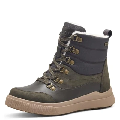 Imagen de Jana Botas de Nieve Invierno para Mujer, con Cordones, Forro cálido, Vegano, Moda, Verde Oliva, 42 EU