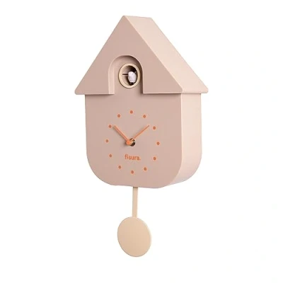 Imagen de Fisura Reloj de Cuco Beige con dial Naranja. Pared. Pared Original para Regalo. 3 Pilas AA no Incluidas.Medidas: 21,5x8x41,5. Plástico ABS.