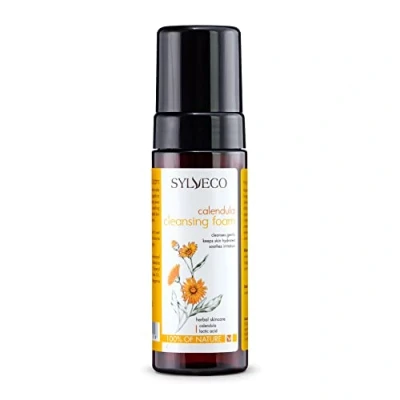 Imagen de SYLVECO Espuma limpiadora facial con extracto de caléndula para todo tipo pieles. Cosmética natural vegana mujeres y hombres. Tamaño 150 ml.
