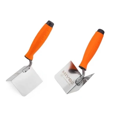 Imagen de Mivos 2 Paletas de Esquina 80 x 60 mm Paleta Borde Interior y Exterior Acero Inoxidable con Mango Suave Espátula