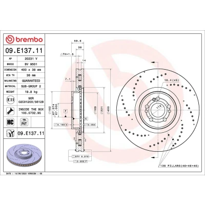 Imagen de Disco de freno BREMBO 09.E137.11
