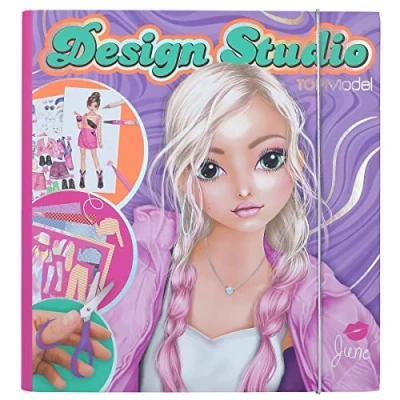 Imagen de Depesche 12045 Crea tu TOPModel Design Studio set de libro para colorear con 30 páginas diseñar conjuntos moda, cuaderno hojas pegatinas y mucho más