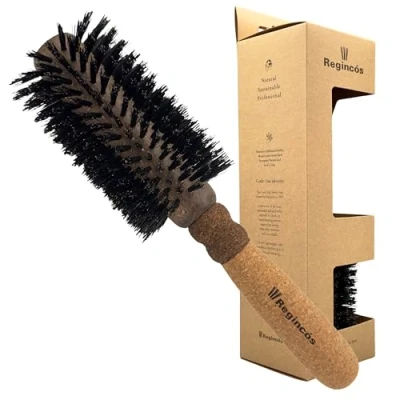 Imagen de Regincós Cepillo redondo Madera Corcho Eco E.Cork Black 860 Natural Profesional Hecho a mano Large