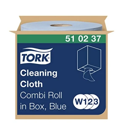 Imagen de Tork 510237 Paño de limpieza Premium / 1 capa/Papel multiuso compatible con los sistemas W1, W2 y W3 bobina x 152 m largo/color azul